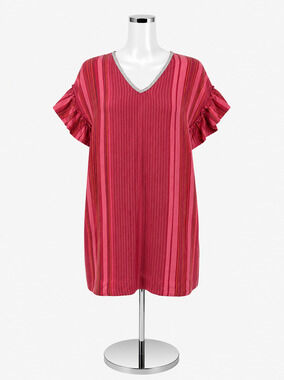 THML Pink Stripe Metallic Trim Tunic Dress NWT Size Medium